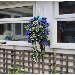 Artificial Hanging Basket Plants Flowers Garden Grass Ivy Leaf Fern Foliage Pot - 1 Hanging Basket - thumbnail 3