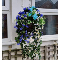 Artificial Hanging Basket Plants Flowers Garden Grass Ivy Leaf Fern Foliage Pot - 1 Hanging Basket - thumbnail 6