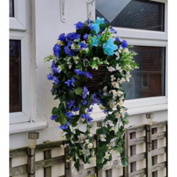 Artificial Hanging Basket Plants Flowers Garden Grass Ivy Leaf Fern Foliage Pot - 1 Hanging Basket - thumbnail 7