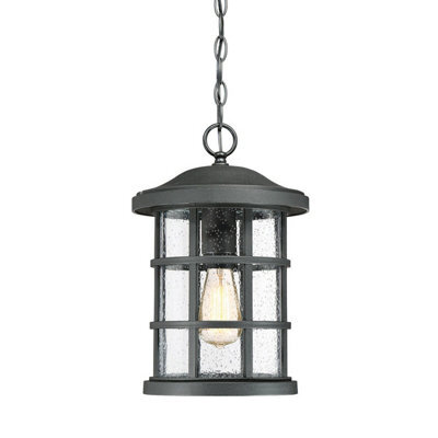 Stylish Outdoor Ip44 Chain Lantern With 1 Bulb - Earth Black Led E27 60W - image 1