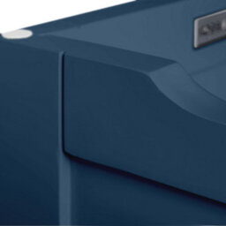 Farro Navy Blue Ottoman Blanket Box - Painted With Oak Top - Fully Assembled By Roseland Furniture - thumbnail 6