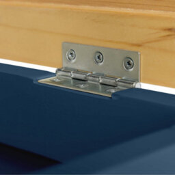 Farro Navy Blue Ottoman Blanket Box - Painted With Oak Top - Fully Assembled By Roseland Furniture - thumbnail 5