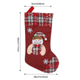 CLEFFNS 3Pcs Christmas Stocking Present Bag Fabric Cartoon Burlap Sock Holiday Decor Hanging Christmas Party Decorations - thumbnail 5
