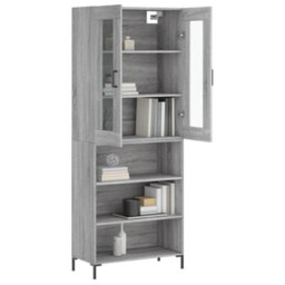 Berkfield Highboard Grey Sonoma 69.5X34X180 Cm Engineered Wood - thumbnail 3