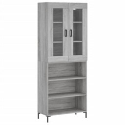 Berkfield Highboard Grey Sonoma 69.5X34X180 Cm Engineered Wood - thumbnail 2