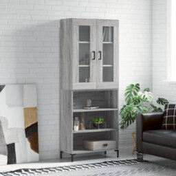 Berkfield Highboard Grey Sonoma 69.5X34X180 Cm Engineered Wood - thumbnail 1