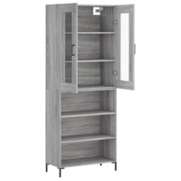 Berkfield Highboard Grey Sonoma 69.5X34X180 Cm Engineered Wood - thumbnail 4