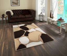 Smart Living Modern Hand Carved Multicolour Soft Thick Stone Area Rug - 60X220Cm - Beige Brown - thumbnail 1