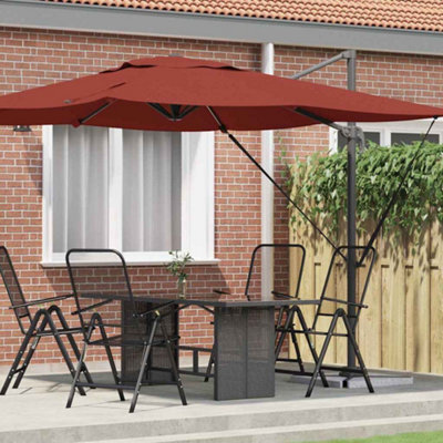 Berkfield Cantilever Roma Parasol Terracotta 286X285X265 Cm Aluminium - image 1