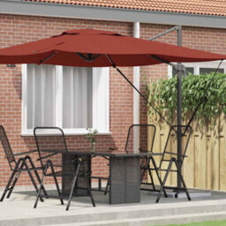 Berkfield Cantilever Roma Parasol Terracotta 286X285X265 Cm Aluminium - thumbnail 1