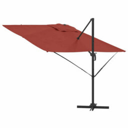 Berkfield Cantilever Roma Parasol Terracotta 286X285X265 Cm Aluminium - thumbnail 8