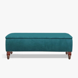 Lisbon Plain 180Cm Ottoman Storage Bench - Plush Velvet Shoe Bench - Emerald Green Upholstery Footstool With Storage - thumbnail 1