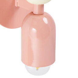 Beliani Set Of 2 Pastel Pink Metal Shade Up-Down Wall Lamps, Two-Light Sconces For Living Room And Bedroom - thumbnail 5