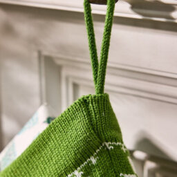 Dibor Traditional Green Santa Hats Chunky Knit Xmas Gift Decoration Christmas Stocking For Kids - thumbnail 4