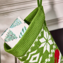 Dibor Traditional Green Santa Hats Chunky Knit Xmas Gift Decoration Christmas Stocking For Kids - thumbnail 2