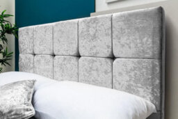 Horwood Silver Crushed Velvet Gas Lift Ottoman Storage Double Bed Frame 4Ft6 - thumbnail 7