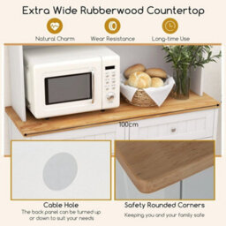Kitchen Buffet Freestanding Kitchen Pantry Storage Cabinet Cupboard W/4 Doors - thumbnail 4