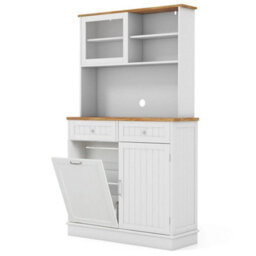 Kitchen Buffet Freestanding Kitchen Pantry Storage Cabinet Cupboard W/4 Doors - thumbnail 1