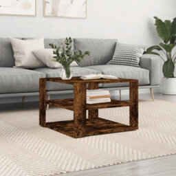 Walplus Coffee Table Smoked Oak 59.5X59.5X40 Cm Engineered Wood - thumbnail 1