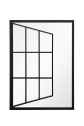 Mirroroutlet The Aperta Black Metal Open Window Garden Wall Mirror 80Cm X 58Cm - thumbnail 2