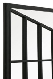 Mirroroutlet The Aperta Black Metal Open Window Garden Wall Mirror 80Cm X 58Cm - thumbnail 3
