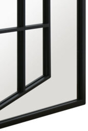 Mirroroutlet The Aperta Black Metal Open Window Garden Wall Mirror 80Cm X 58Cm - thumbnail 4