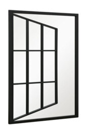 Mirroroutlet The Aperta Black Metal Open Window Garden Wall Mirror 80Cm X 58Cm - thumbnail 5