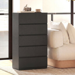 Homcom Bedroom Chest Of Drawers, 5 Drawers Dresser, Drawer Unit, Black - thumbnail 8