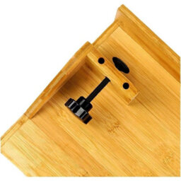 Bamboo Clip On Bedside Tray Hanging Shelf Ergonomic Clamp Space Saving Table - thumbnail 4