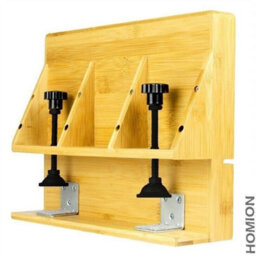 Bamboo Clip On Bedside Tray Hanging Shelf Ergonomic Clamp Space Saving Table - thumbnail 3