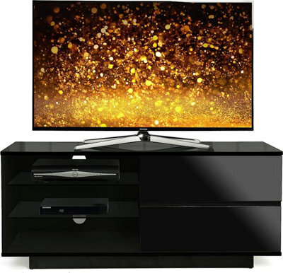 "Homeology Gallus Gloss Black With 2-Black Drawers And 2 Shelves Up To 55""led, Lcd, Plasma Cabinet Tv Stand" - image 1