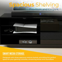 "Homeology Gallus Gloss Black With 2-Black Drawers And 2 Shelves Up To 55""led, Lcd, Plasma Cabinet Tv Stand" - thumbnail 8