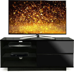 "Homeology Gallus Gloss Black With 2-Black Drawers And 2 Shelves Up To 55""led, Lcd, Plasma Cabinet Tv Stand"