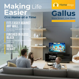 "Homeology Gallus Gloss Black With 2-Black Drawers And 2 Shelves Up To 55""led, Lcd, Plasma Cabinet Tv Stand" - thumbnail 5