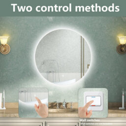 AVER-GROWTH Round Backlit Led Bathroom Mirror With Lights Demister Pad Anti-Fog Touch/wall Switch Dimmable Illuminated Wall Mirror 1000mm - thumbnail 4