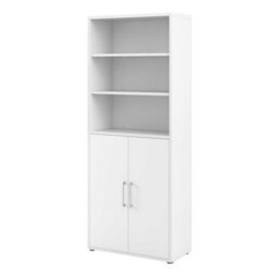 Wyld Haus Dris Tall White Bookcase With 4 Open Shelves And 2-Door Cabinet - thumbnail 4