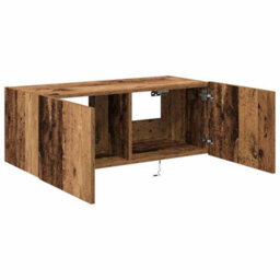 Berkfield Tv Wall Cabinet With Led Lights Old Wood 80X35X31 Cm - thumbnail 6
