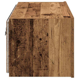 Berkfield Tv Wall Cabinet With Led Lights Old Wood 80X35X31 Cm - thumbnail 8