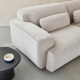 Sweeek. 3-Seater Corduroy Sofa Wallas Corduroy Greige 230X98X73 Cm - thumbnail 3