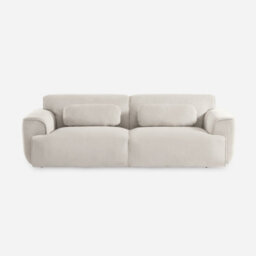 Sweeek. 3-Seater Corduroy Sofa Wallas Corduroy Greige 230X98X73 Cm - thumbnail 6