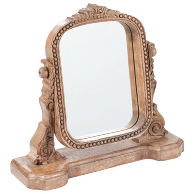 Beliani Rustic Makeup Mirror Diszna Brown - image 1
