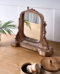 Beliani Rustic Makeup Mirror Diszna Brown - thumbnail 2