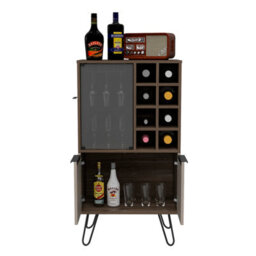 Core Products Nevada Wine Cabinet, 2 Doors And 1 Glass Door - Smoked Oak And Bleached Oak Effect, H109.4Cm X W59.6Cm X D40.0Cm - thumbnail 5