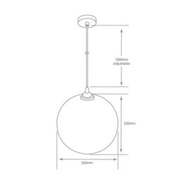 FNX Bathrooms Hudson E27 Ip44 Chrome Smoked Glass Pendant Light With Adjustable Drop For Bathrooms & Kitchens - thumbnail 2