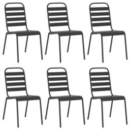Berkfield 7 Piece Garden Dining Set Anthracite Steel - thumbnail 4