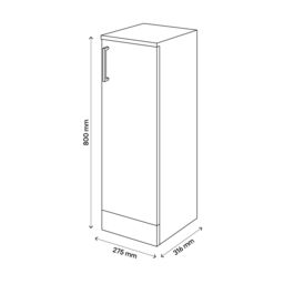 Veleka Gloss Grey Single Freestanding Bathroom Cabinet (H)81Cm (W)27.5Cm - thumbnail 4
