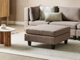 Beliani Modern Ottoman Unstad Fabric Brown - thumbnail 2