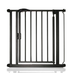 Safetots Pressure Fit Self Closing Stair Gate, 75Cm - 82Cm, Matt Black, Auto Closing Baby Gate, Safety Barrier - thumbnail 1