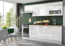 Impact Furniture Corner Kitchen Cabinet White Gloss Cupboard Base Unit Left Right Modern 1100 1000 mm Flat Pack Ella - thumbnail 7