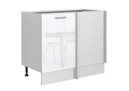 Impact Furniture Corner Kitchen Cabinet White Gloss Cupboard Base Unit Left Right Modern 1100 1000 mm Flat Pack Ella - thumbnail 2